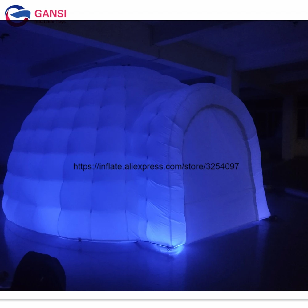 Funny Door To Door Inflatable White Dome Tent Factory Price Inflatable Led Party Tent With Air Blower