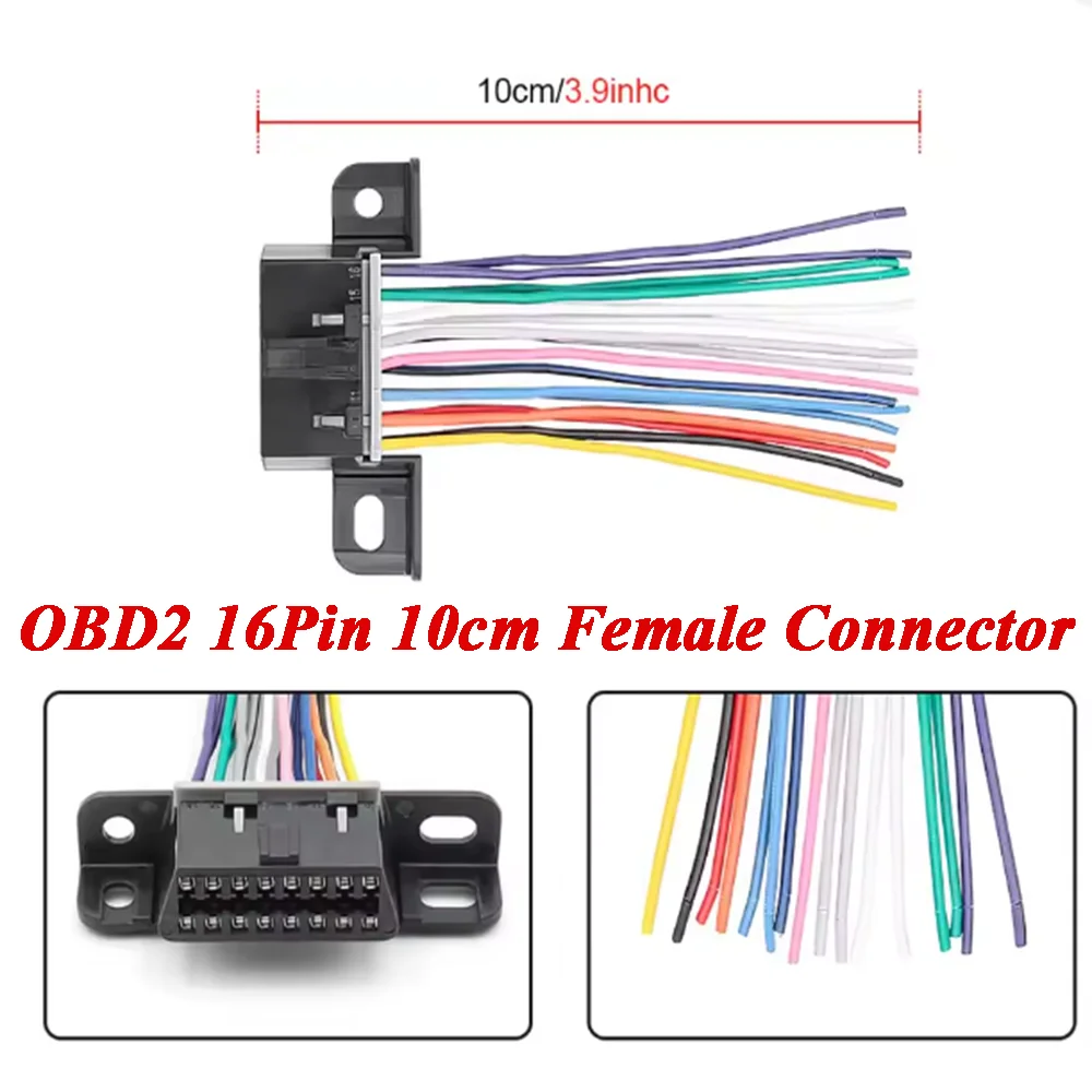

DIY J1962 OBD2 16Pin 10 см гнездовой разъем Универсальный автомобильный OBD 2 штекер удлинительный кабель Obd2 автомобильный диагностический интерфейс