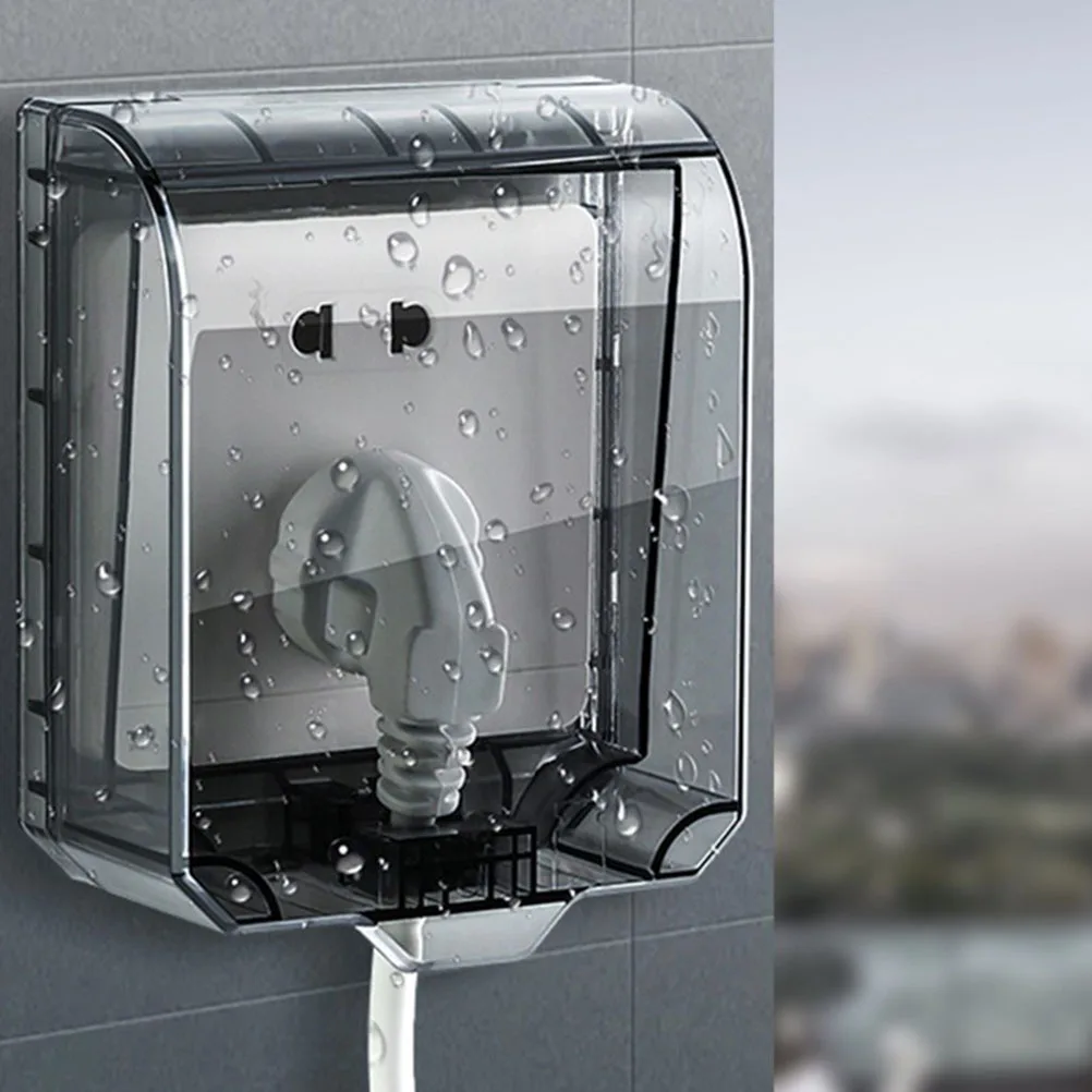 Waterproof Splash-Proof Socket Cover Thickened Adhesive Pc Material Durable Protective Case for Household Wall Outlet Protector