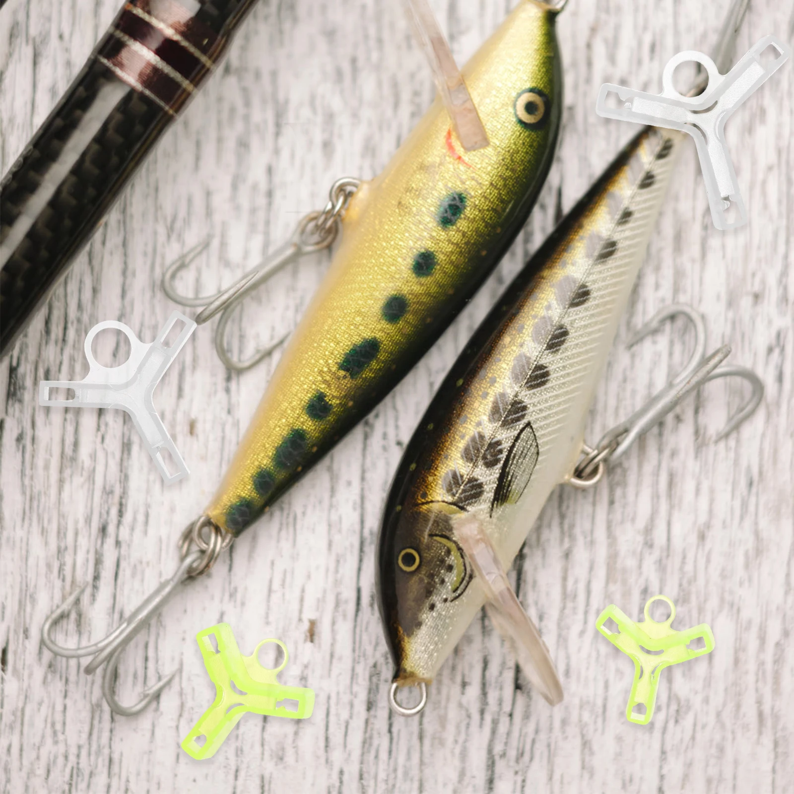 

80pcs Fishing Hook Bonnet 1#2#White 3#4#Yellow Durable Treble Covers Anti Hook Cap