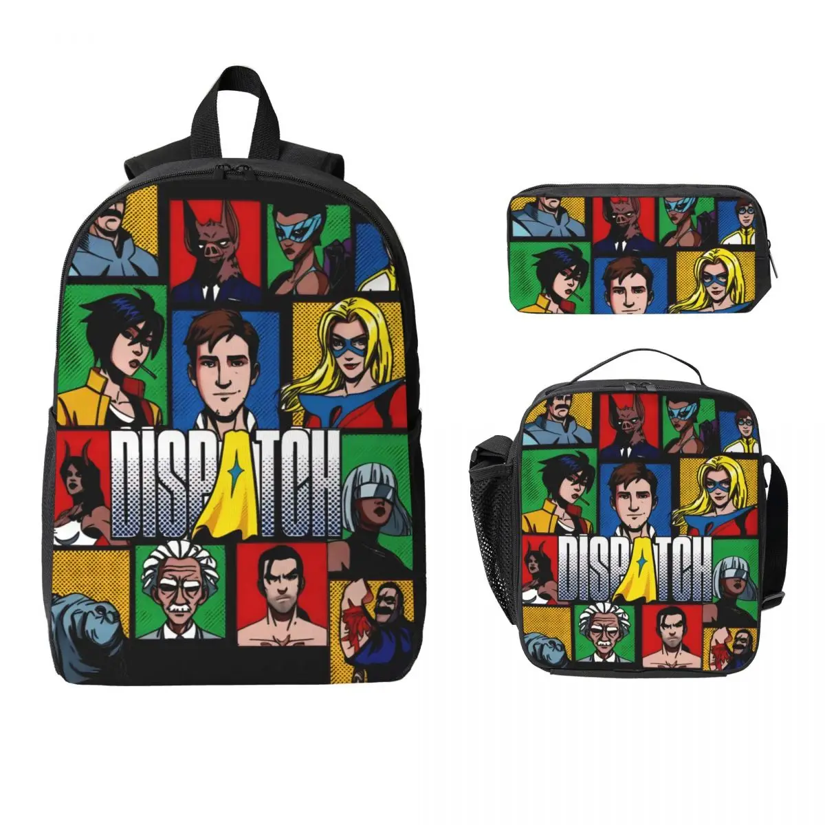 

3 шт., набор рюкзаков Punch Up Power Rhythm Bash для девочек и мальчиков, сумки для ручек, наборы сумок для книг с коробкой для завтрака