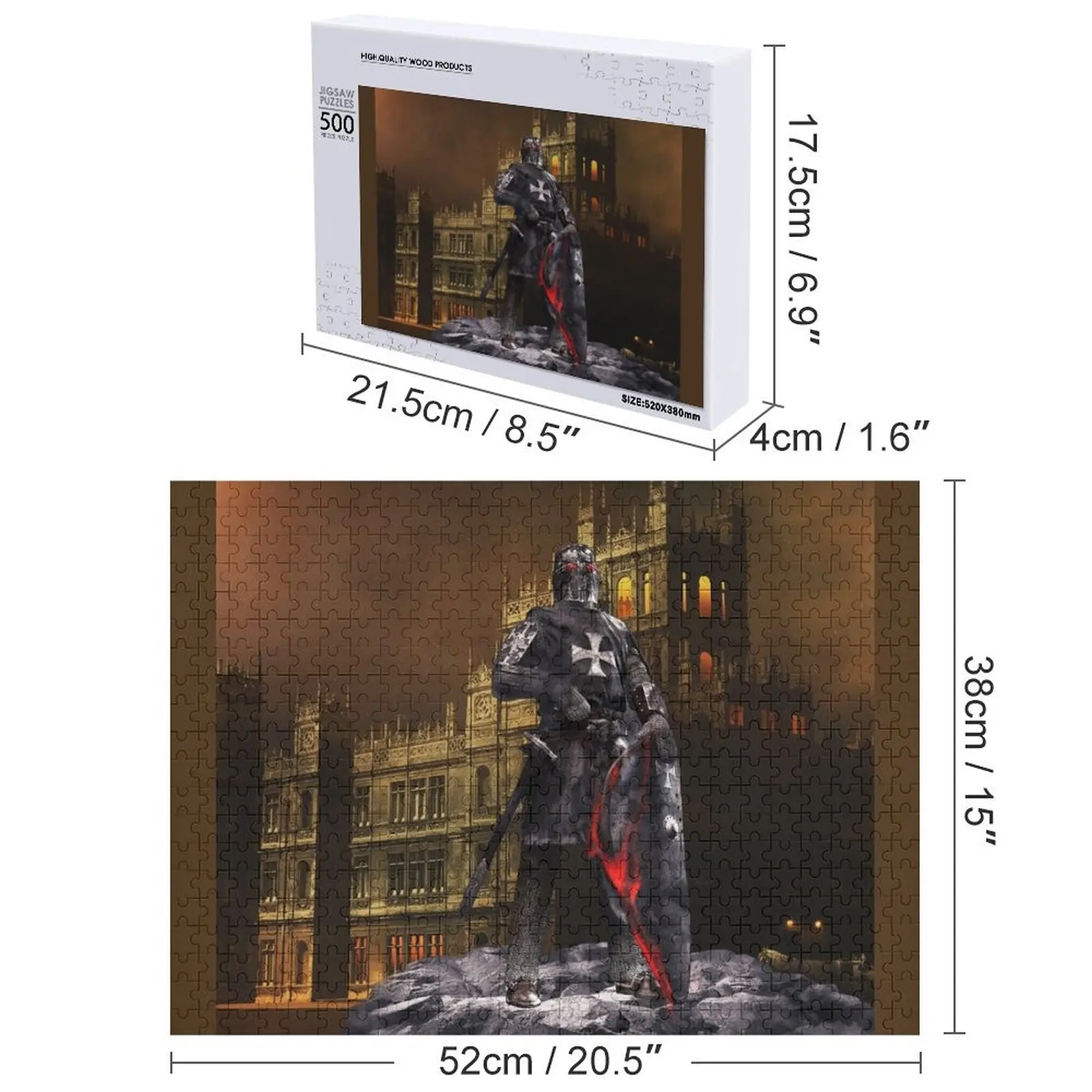 จิ๊กซอว์ KNIGHT GUARDING THE REALM ของเล่นแบบกำหนดเองสำหรับเด็ก จิ๊กซอว์แบบกำหนดเองสำหรับเด็ก ปรับแต่งจิ๊กซอว์ได้