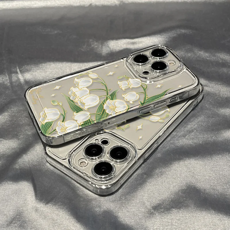 Shockproof Transparent Case For iPhone 15 16 13 11 12 14 Pro Max 7 8 Plus XR XS X SE Aesthetic Flower Cover Silicone Soft Funda view 6