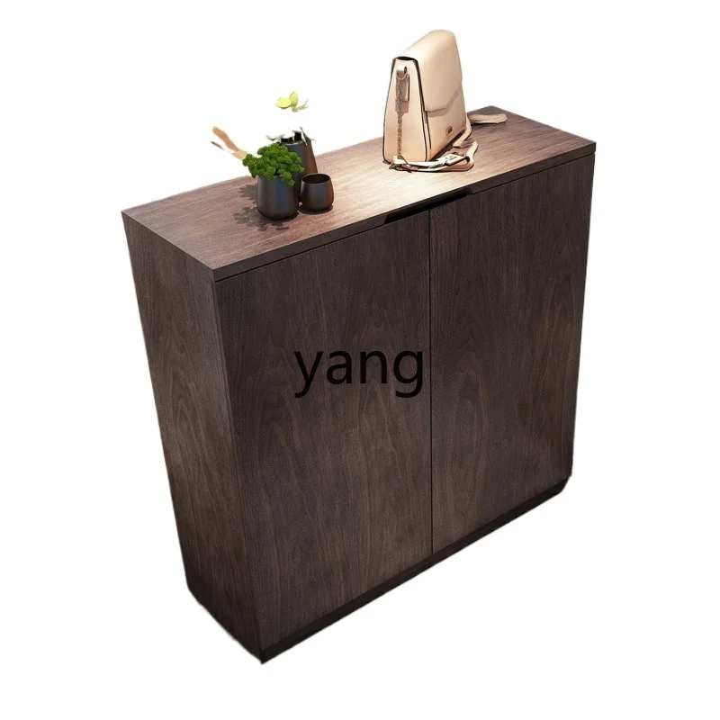 

Yhm simple modern black walnut entrance entrance balcony large capacity household shoe cabinet