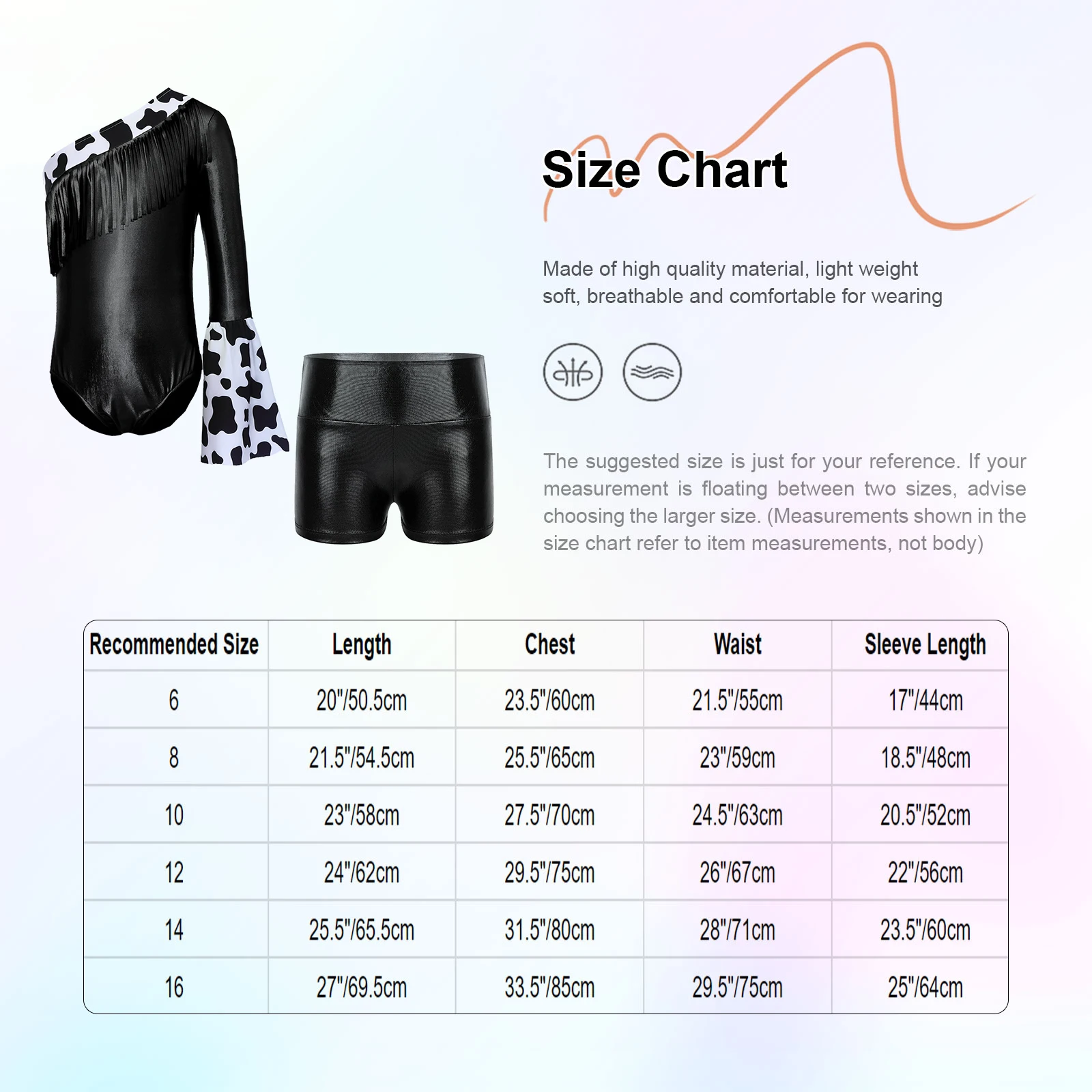 Kids Girls Western Cowgirl Cosplay Costume Fringed Metallic Dance Leotard Crotch Press Buttons Bodysuit with High Waist Shorts