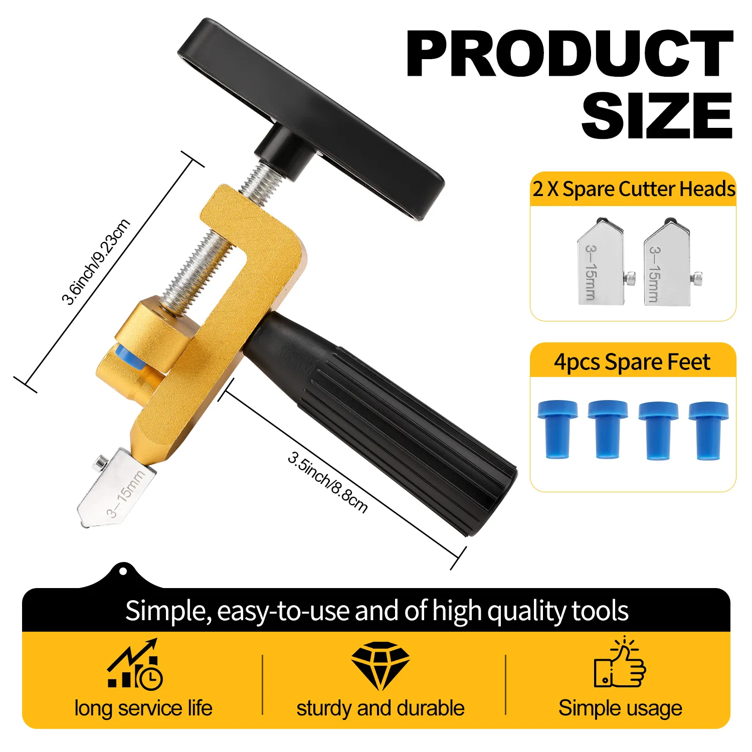 2 in 1 Ceramic Cutter Glass Tile Breaker Knife Wheel Machine Aluminum Alloy Hand Held Cutting Tile Cutter Tools Accessories