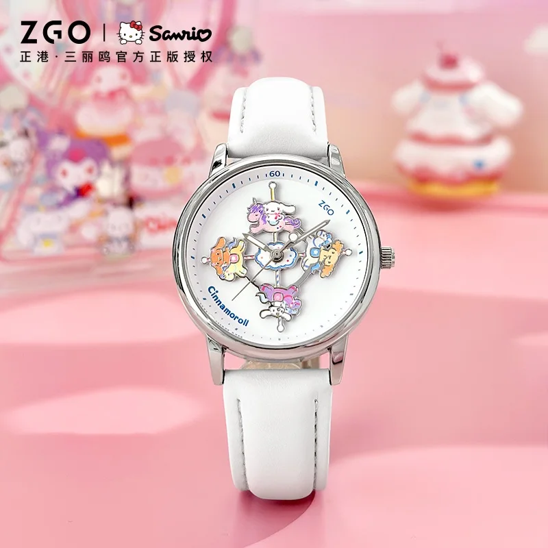 

Женские часы ZGO X Sanrio Cinnamoroll — стильный дизайнерский циферблат, водонепроницаемые кварцевые часы, идеальный подарок 2121