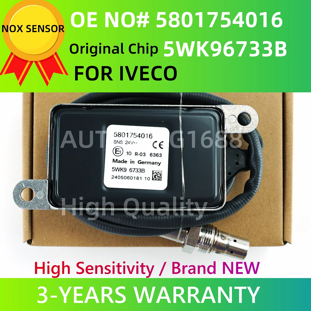 Original New Nitrogen Oxide Sensor Nox Sensor 5801754016 5WK96733B 5WK96733A 24V For IVECO Trucks For Catalytic