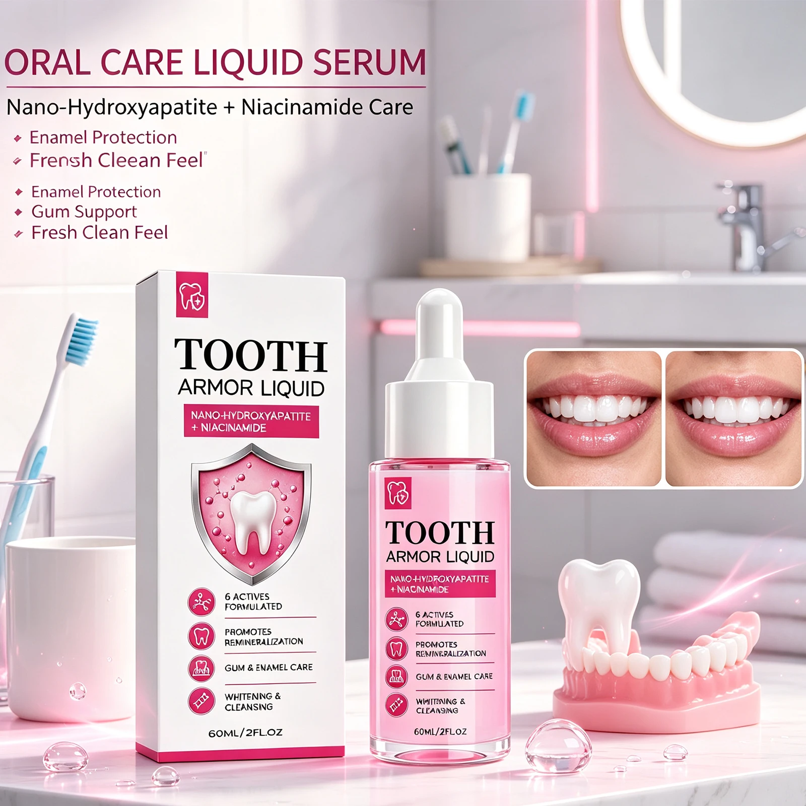 Teeth Brightening Care Liquid Dental Protection Remove Tooth Stains Freshen Breath Protect Enamel Remineralize Teeth Comfortable