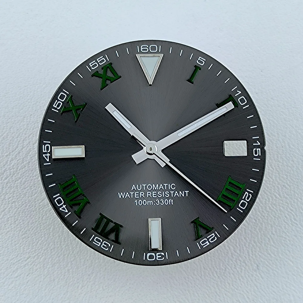 Watch Dial N H35 Dial Roma Dial Custom logo Metal Numbers dial Green Luminous dial Fit N H35 N H36 movement watch accessories