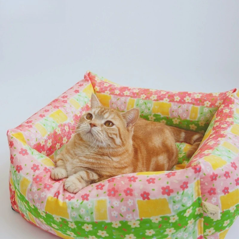 Summer Cool Breathable Cat Litter Kennel Cotton Pet Litters Removable Washable Large Size Dog Accessories Mascotas Perro Camas