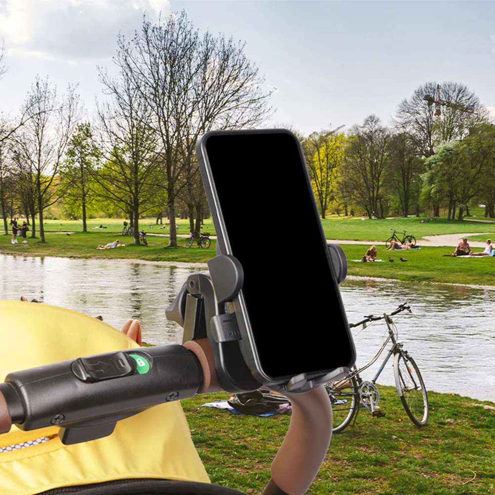 

Clip on Bike Phone Bracket with Wear-Resistant Design for Handlebar Mounting Small Phone Holder for Trolley and Scooter Use