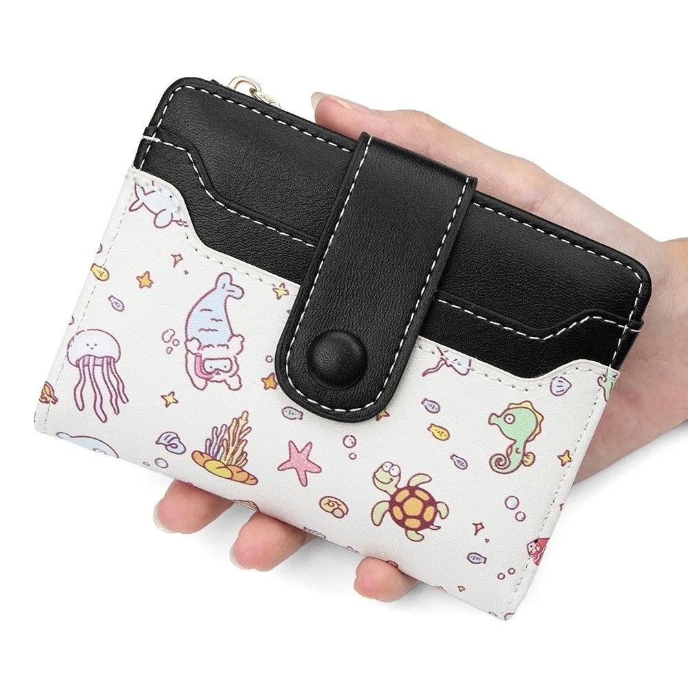 

Модный кошелек-портмоне из искусственной кожи на молнии, мягкий женский кошелек с несколькими отделениями для карт, короткий картхолдер для путешествий