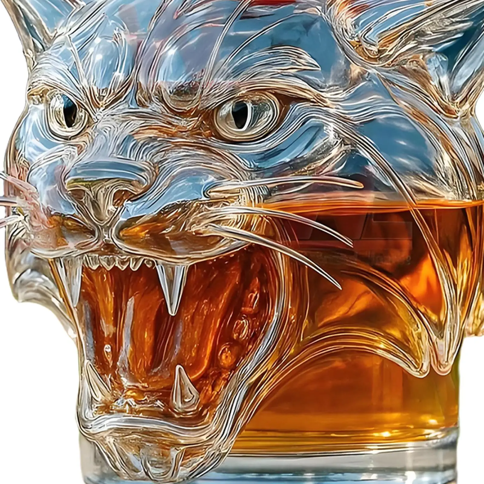 New Whiskey Glass Decanter Tiger Head Shaped Drink Container Unique Liquor Bar And Party Decoration For Spirit Wine Bourbon