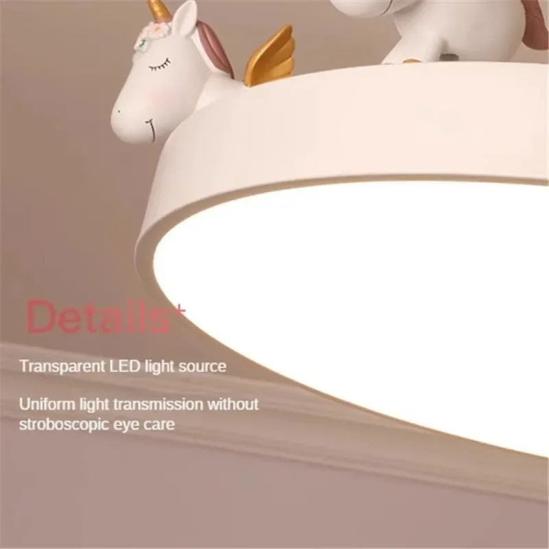 Nordic pink ceiling light Cartoon Resin unicorn lamp for Children's Room LED Lanterns Home Decoration kids bedroom cute lamps