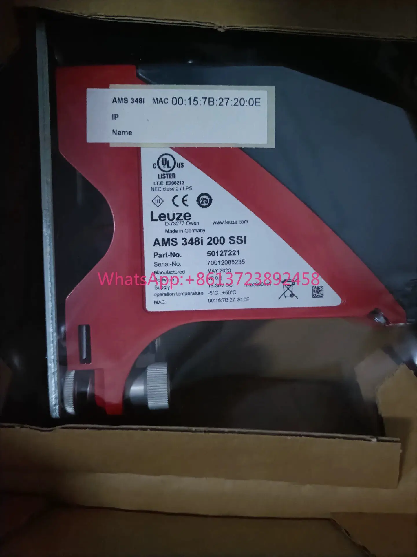

Leuze AMS 348i 120 SSI laser rangefinder, high quality
