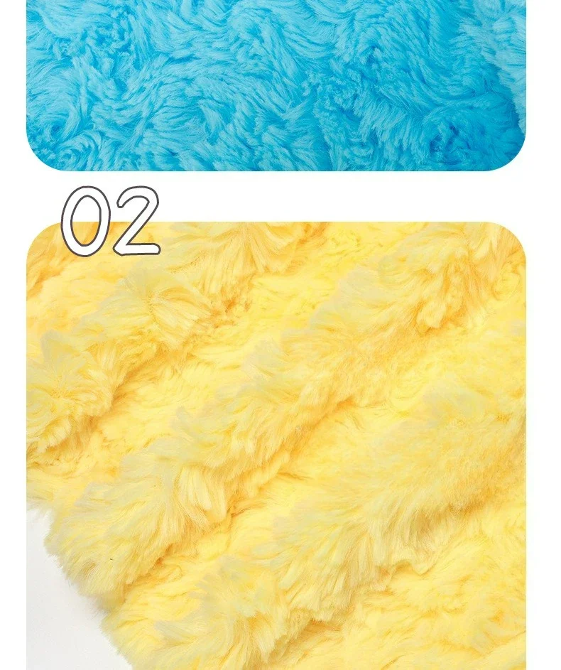 Kunstfell-Imitat Weicher Plüschstoff Imitiertes Kaninchenfell Geprägter Plüsch DIY Puppen-Kleidung Mantel Jacke Nähmaterial – Detail 7