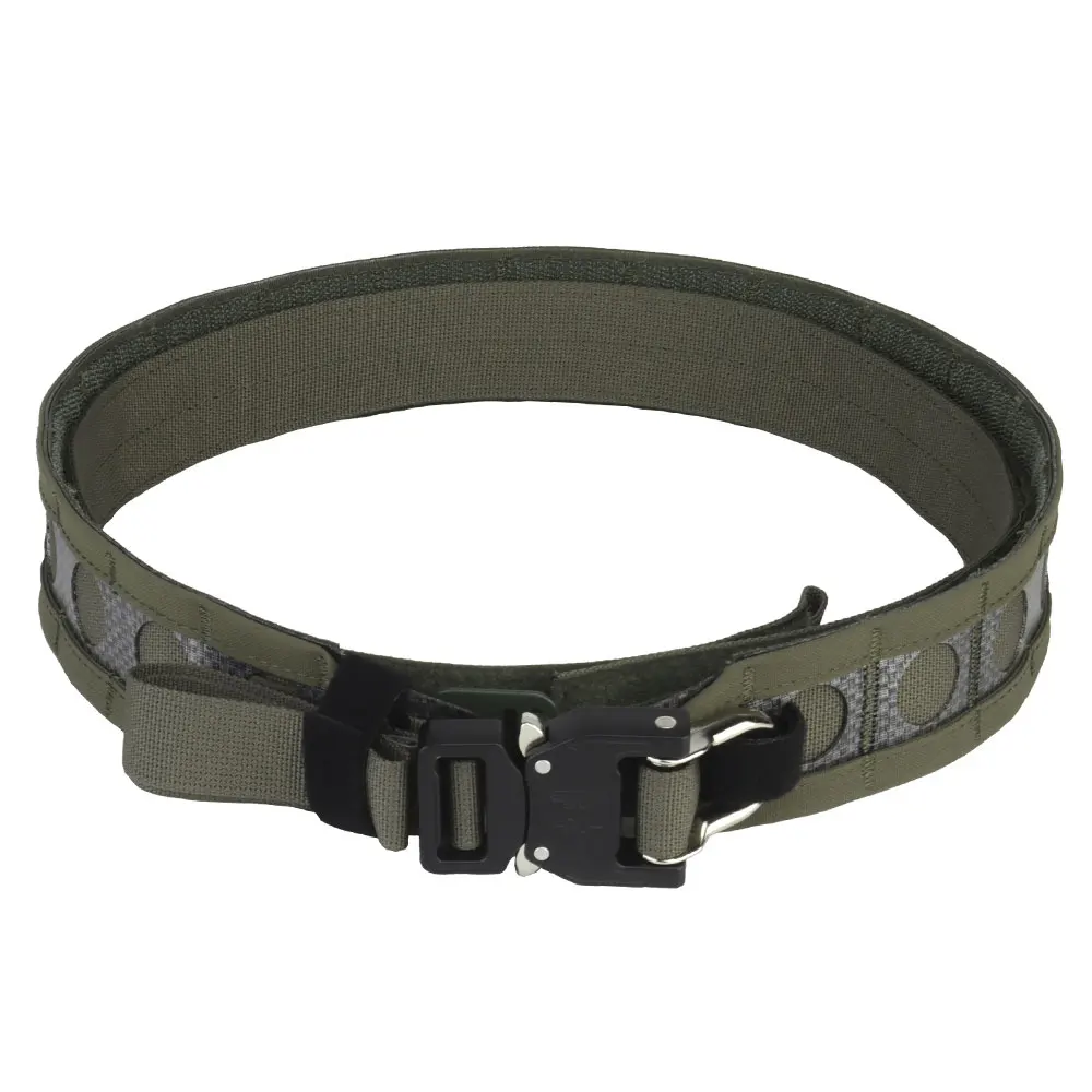 Ceinture légère tactique Bison de style Ferro, avec boucle à anneau en D en métal à détachement rapide, ceinture de taille MOLLE pour hommes, pistolet de chasse Airsoft