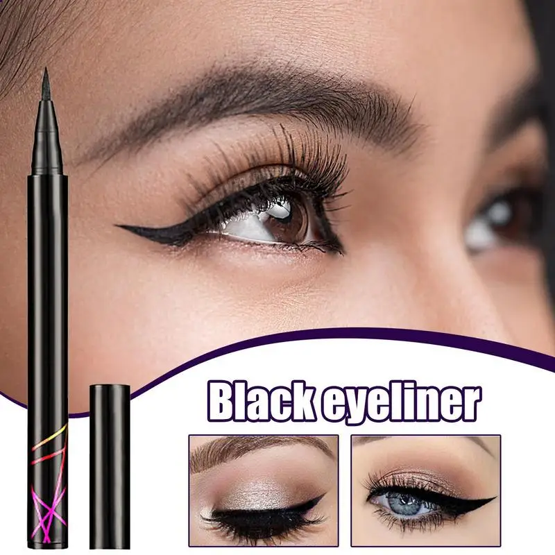 Zwarte Vloeibare Eyeliner Waterdichte Langdurige Eyeliner Potlood Snel Drogen Niet Bloeien Natuurlijke Eyeliner Vloeibare Eyeliner Pen