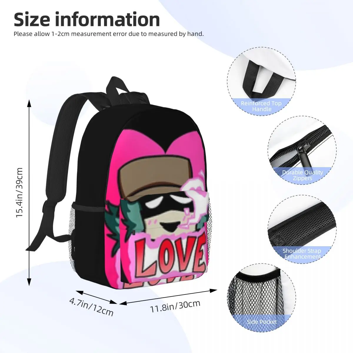 Mochila Feminina de Alta Capacidade Impermeável, Saco De Laptop Elegante, Graffiti, Novo Personagem, Moda, Viagem, Livro, 15 Polegada