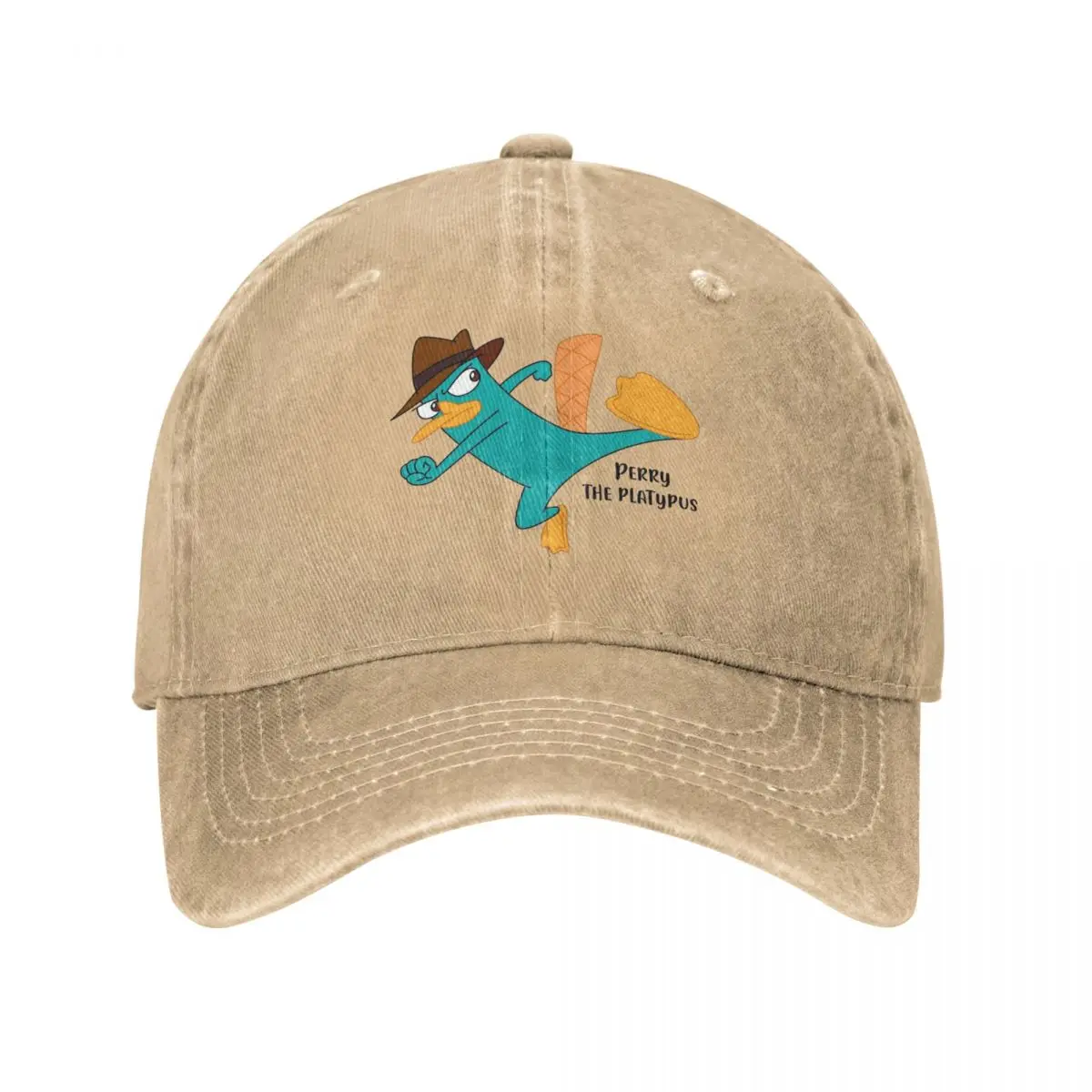 Perry The Platypus Cartoon Unisex Baseball Cap Animal Distressed Denim Washed Hats Cap Casual Outdoor Summer Snapback Cap