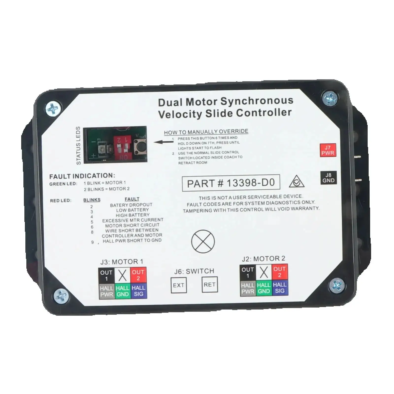 Lippert 13398-D0 Dual Motor Synchronous Velocity Slide Controller V-Sync II for Caravans RV Slide-Out Systems