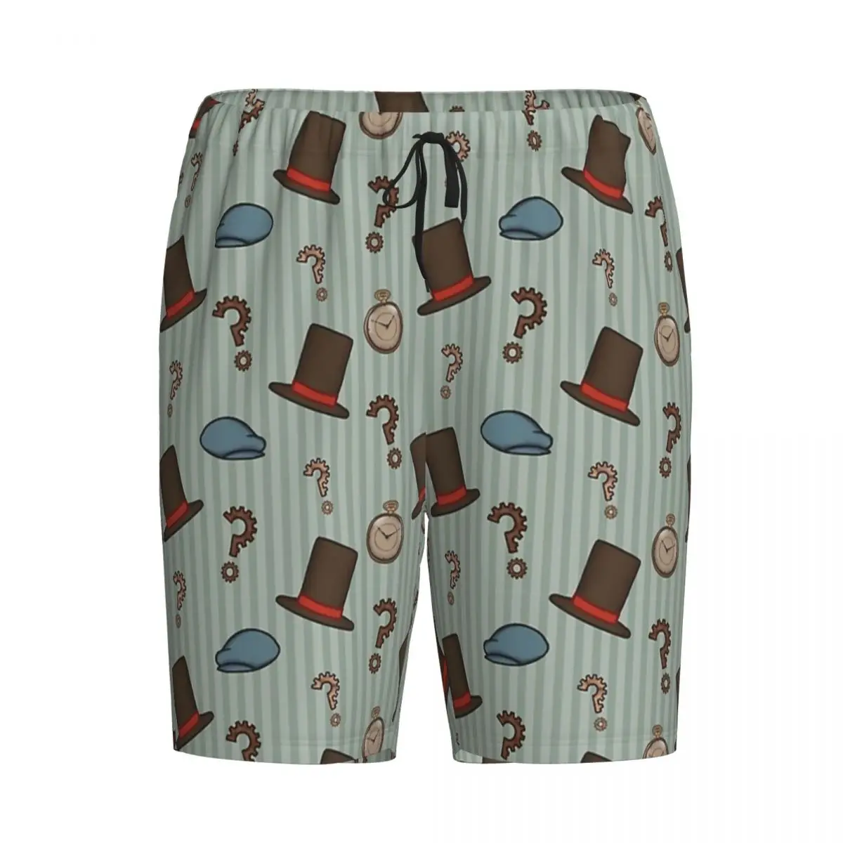 

Custom Professor Layton Repeated Pattern (Green) Shorts Sleeping Pants Men Pajama Pants Lounge Sleep Sleepwear Bottoms