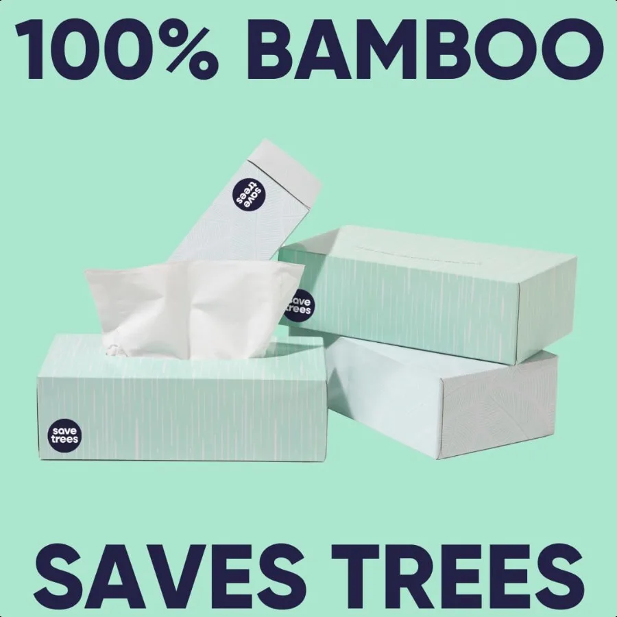 Fazzoletti per il viso in bambù 12 scatole di fazzoletti ipoallergenici ecologici a 3 strati 90 fogli per scatola Confezione in plastica certificata FSC gratuita