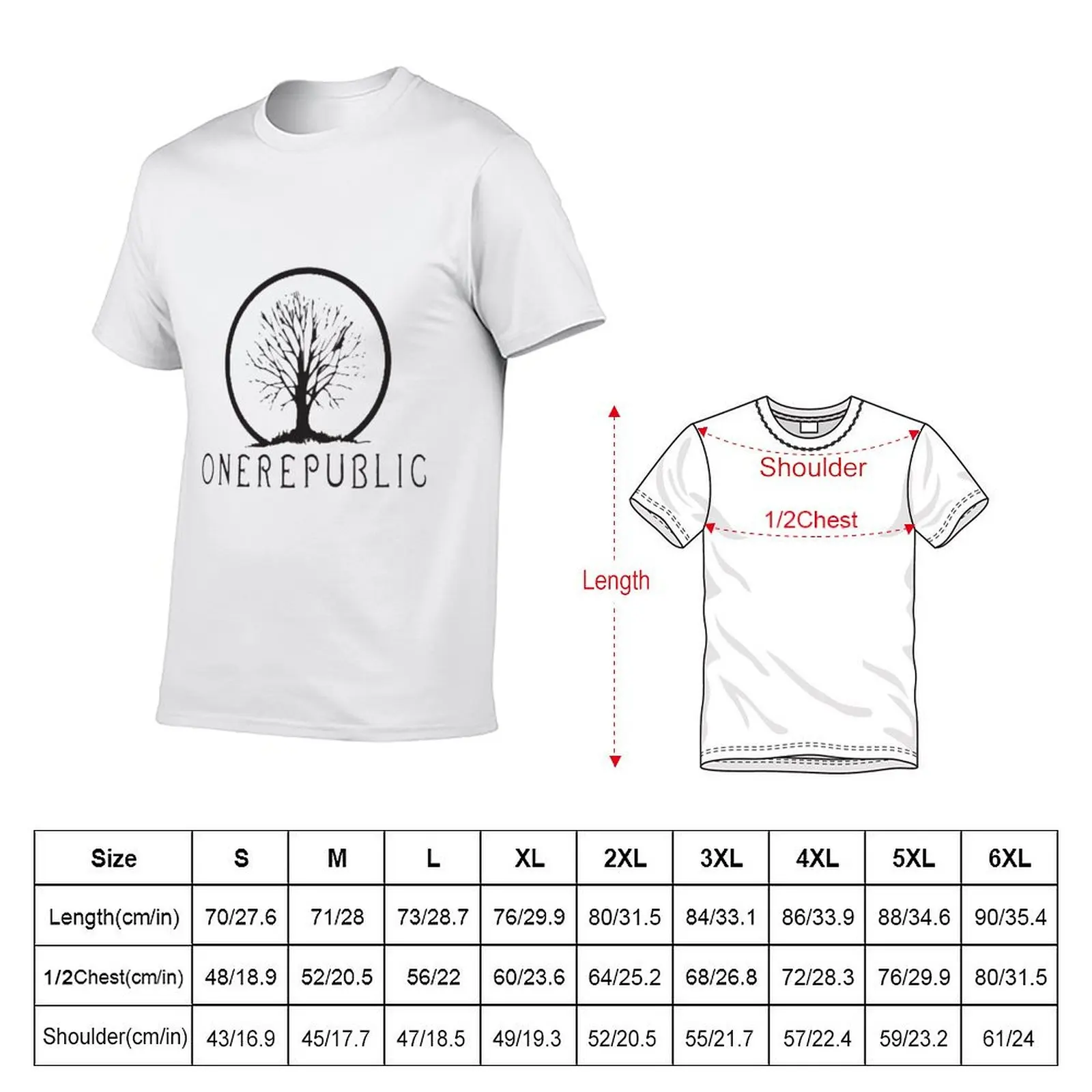 تي شيرت One Republic Tree تي شيرت للرجال جرافيك عتيق تي شيرت للرجال
