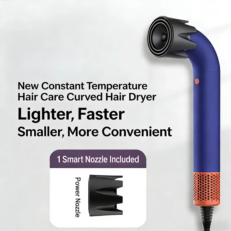 High-speed hair dryer, curved-tube hair dryer, 30-second quick drying, strong wind power, professional styling hair dryer, 110,0