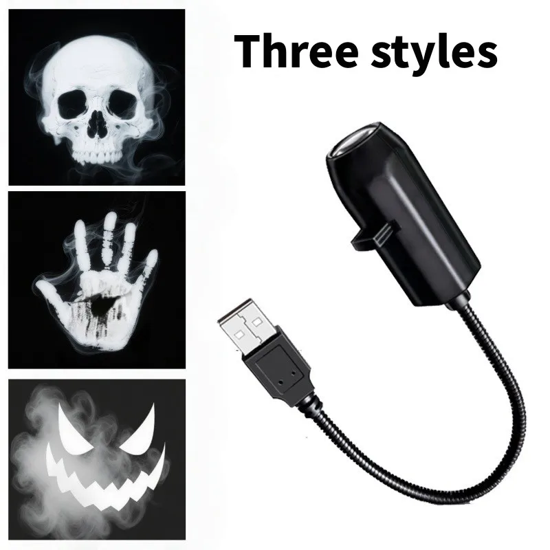 USB-projectorlicht Halloween Ghost Skull Nachtlampje Schakelbaar patroon LED-projectorlamp voor kamerplafond Raammuurdecoratie
