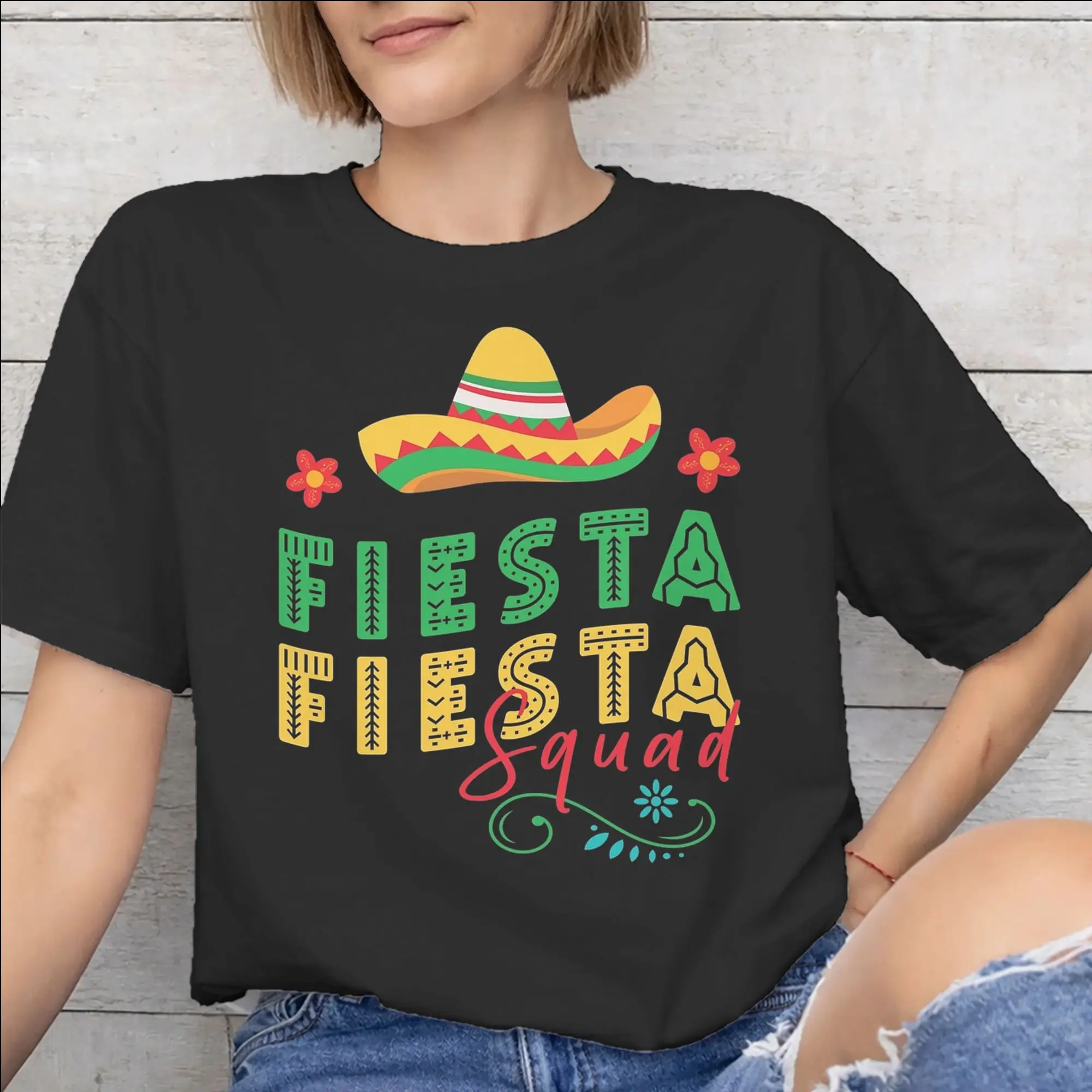 Fiesta Squad Cinco De Mayo New Arrival T Shirts Men Women  Pure Cotton  Tee Shirt Clothing