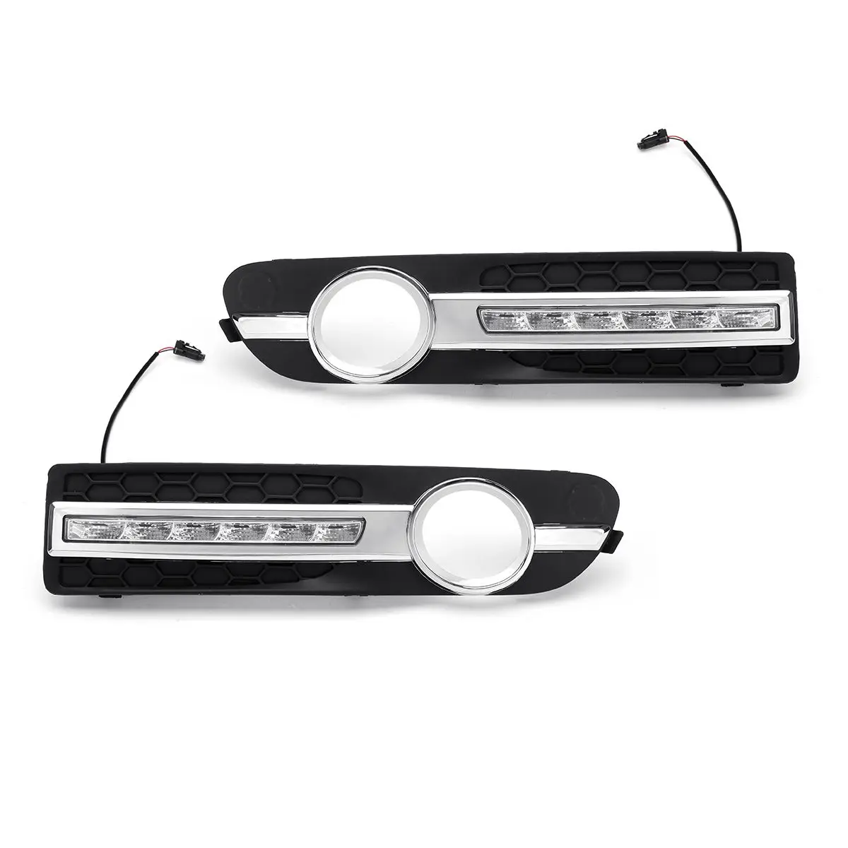 2PCS LED White Yellow DRL Daytime Running Light Fog Driving Lamp For Volvo S80 S80L 2007 - 2013 Car Styling