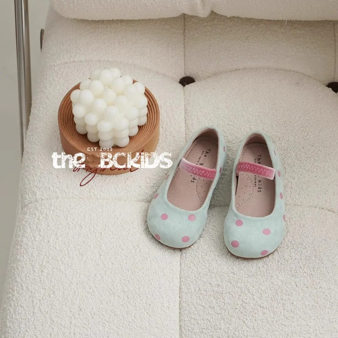 Baby Girls Shoes 2026 Summer New Girls Polka Dot Flat Shoes Elastic Mary Jane Shoes Sweet Cute Leather Shoes For Little Kids