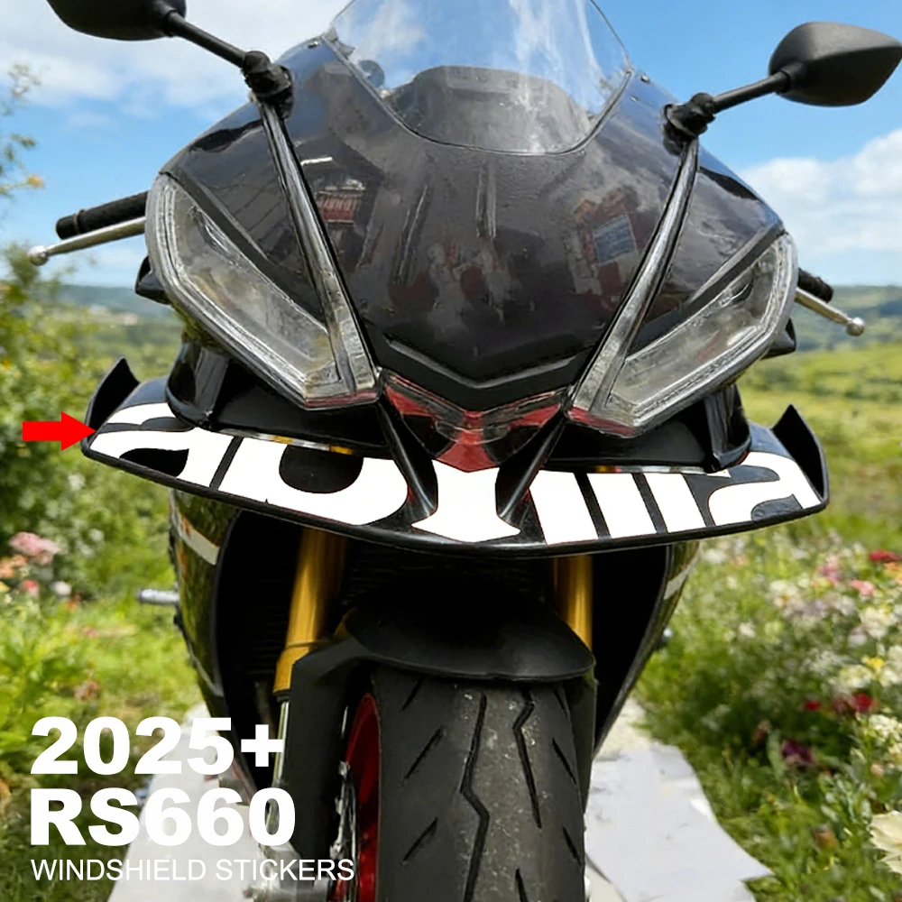 

Для мотоцикла RS660 RS 660 rs660 2025+ Воздухозащитный спойлер, передняя водонепроницаемая наклейка, декоративные наклейки-крылья, комплект