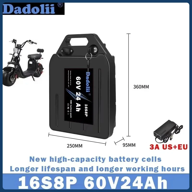 

Harley Citycoco 60V12Ah-24Ah electric motorcycle waterproof 18650 lithium battery suitable for Citycoco electric scooter battery