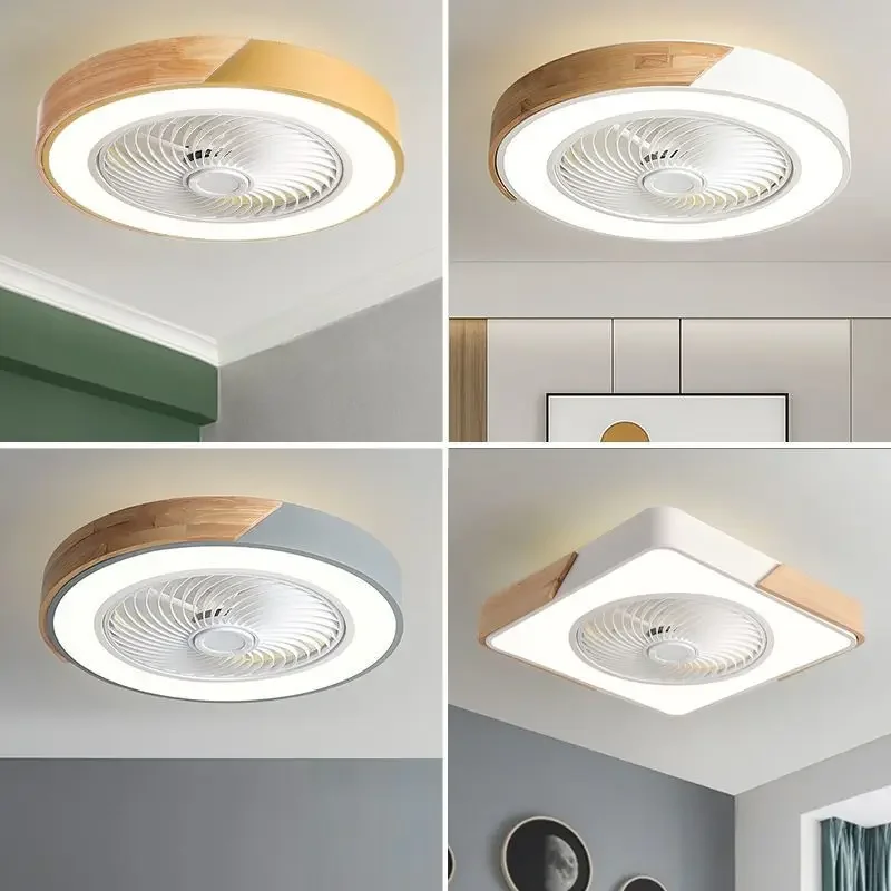 

52CM Ceiling Fan Light Lamp 220V Remote Control Fans Bedroom Dining Room Wood Ceiling Fan With Lights