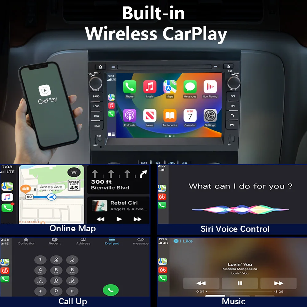 CHSTEK Android Car Radio For GMC Yukon Chevrolet Chevy Acadia Suburban Sierra Tahoe Auto Stereo Carplay GPS WIFI BT FM Head Unit view 2