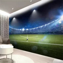 Papier peint solide 3D personnalisé, peinture murale, grand terrain de football, fond TV, décoration de la maison