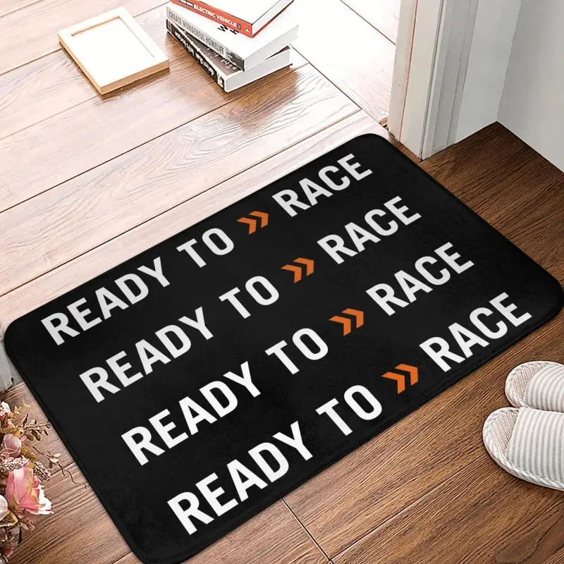 Custom Ready To Race Front Floor Door Entrance Mat Indoor Motorcycle Rider Racing Sport Kitchen Bath Doormat Garage Carpet Rug