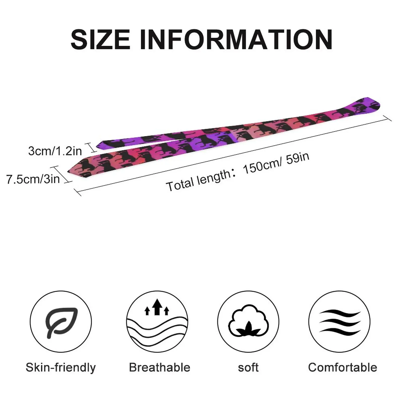 Prancing Horse Tie Sunset Rainbow Print Wedding Party Neck Ties Men Classic Casual Necktie Accessories Great Quality Collar Tie