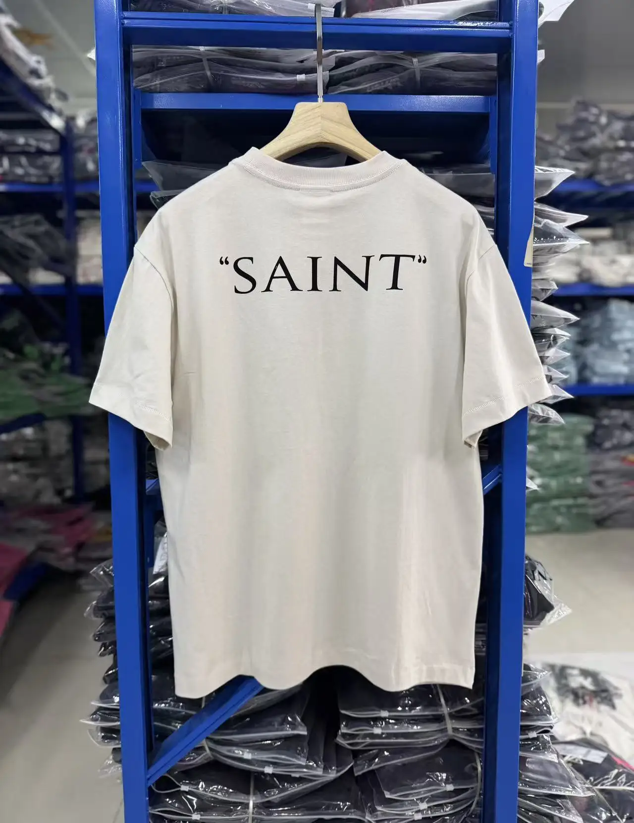 Washed Heavy Fabric SAINT Cartoon Horror Doll Print T Shirt Men Women Tee Tops T-Shirt
