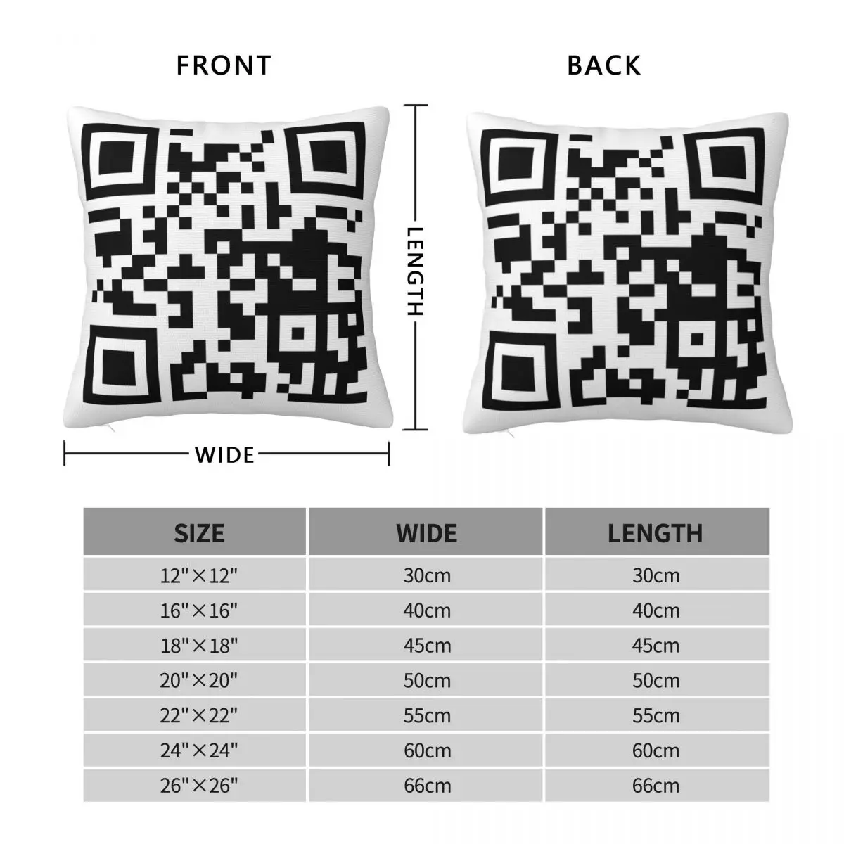 Rickroll Qr Code Pillowcase Polyester Linen Velvet Creative Zip Decor Throw Pillow Case Car Cushion Cover Wholesale