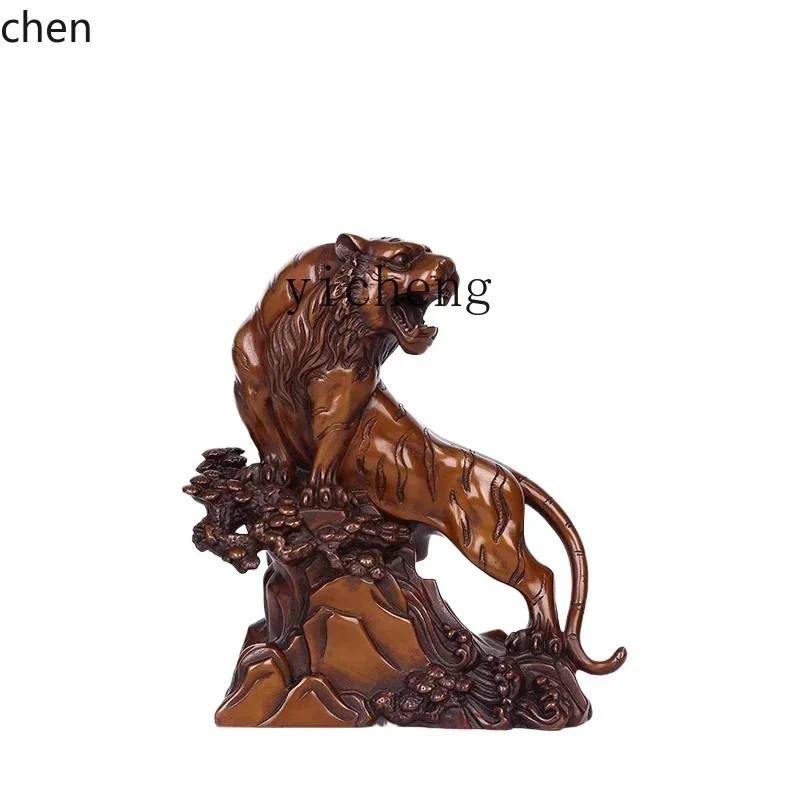HXL Tiger Ornaments Tiger Climbing the Mountain New Chinese Style Home Ornament Living Room Office Decorations Gifts