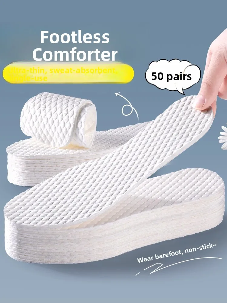 Disposable Ultra-Thin Women's Shoe Inserts Wood Pulp Socks No-Show Footwear Sweat Absorbent Odor Control Barefoot Summer