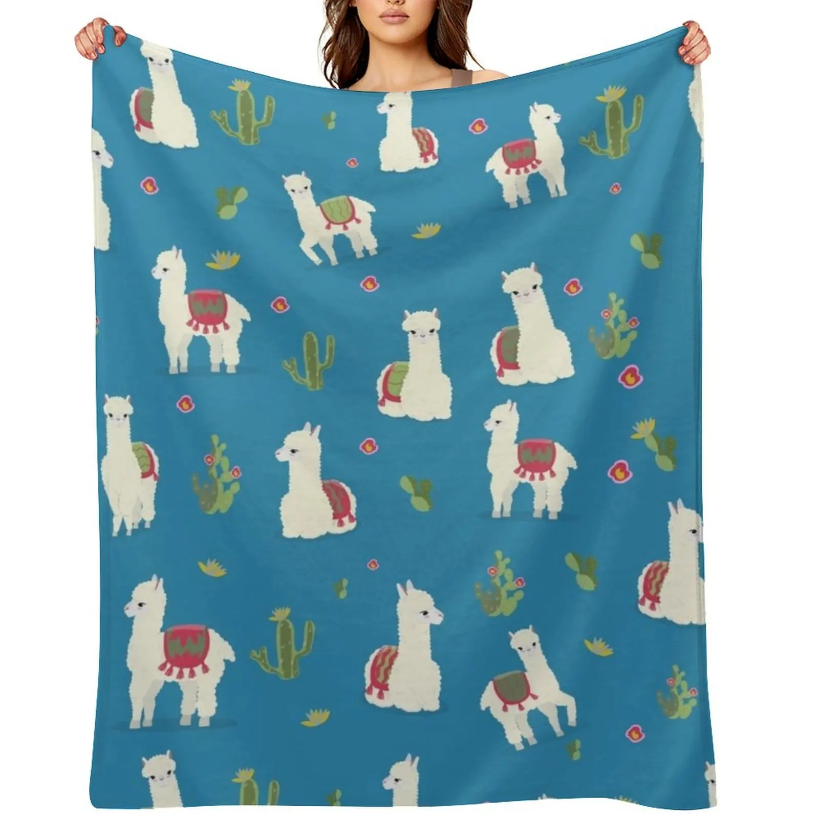

Cute pattern for Alpaca Throw Blanket Retros Decorative Throw Decorative Beds for sofa Blankets