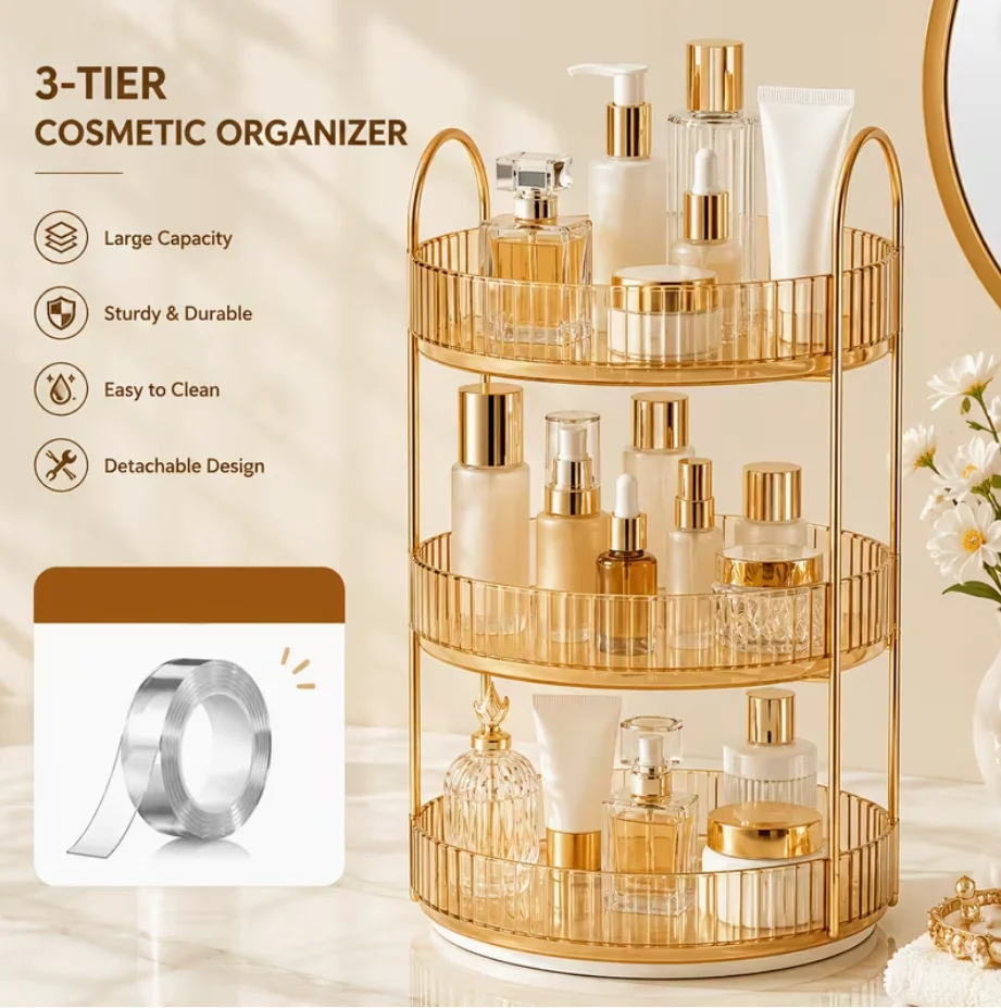 Rotating Cosmetic Storage Rack - огляд і ціна Luxury Skincare Design