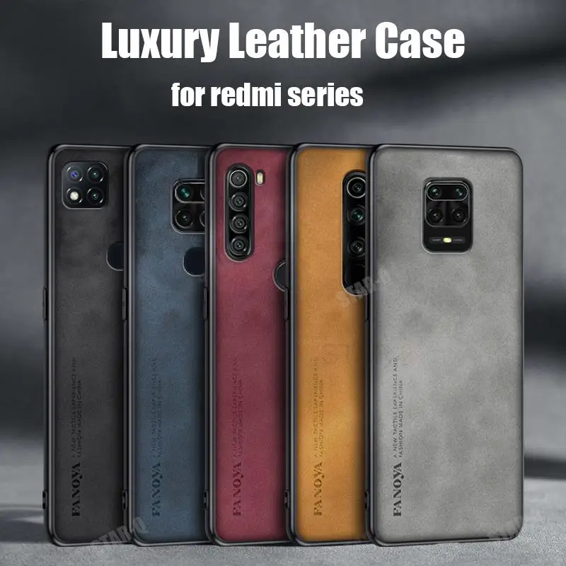 9a 9c Nfc 9at Luxury Sheepskin Leather Case For Xiaomi Redmi Note 9 8 7 5 Pro 9pro Retro Men Back Cover On Note9 Note8 2021 8pro