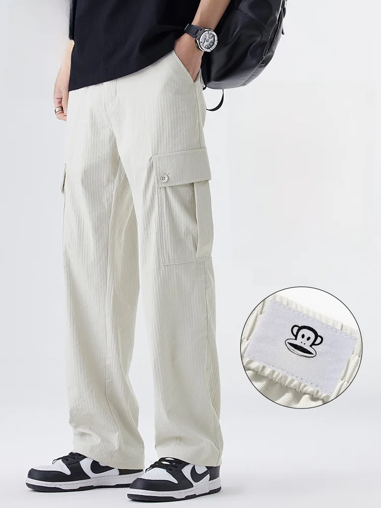 

Мужские свободные повседневные брюки PaulFrank, прямые штанины, осенняя новинка, в американском ретро-стиле, рабочие брюки, удобные, дышащие