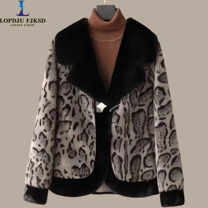 Cappotto in pelliccia di visone finto per donna, giacca con bottone singolo, capispalla con colletto rovesciato, pelliccia spessa, autunno e inverno, nuovo, 2024